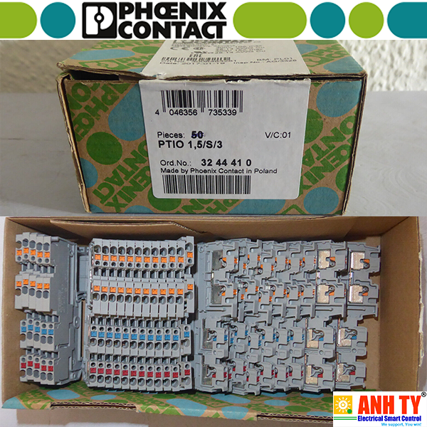 Cầu đấu 0.14-1.5mm2 250V 13.5A Phoenix Contact PTIO 1,5/S/3 - 3244410